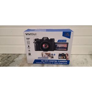 Vivitar VECXX101 4K WiFi Digital Camera W/Macro & Wide Lens 16X NEW
